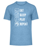 Hellblau Meliert-6806