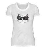 Coole Katze mit Sonnenbrille  - Damen Premiumshirt