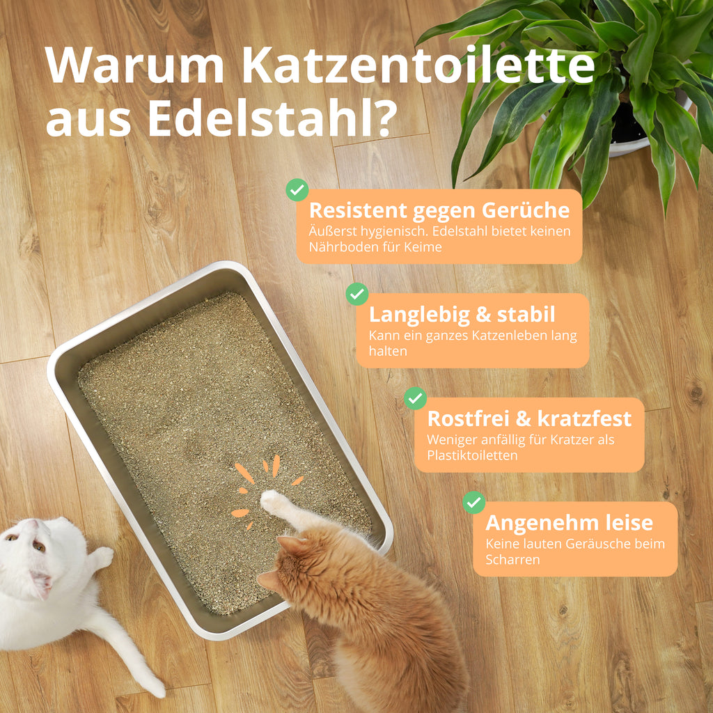 edelstahl katzentoilette XXL Edelstahl Katzenklo Lotte