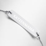 Halskette mit graviertem Rechteck-Anhänger "KATZENMAMA"