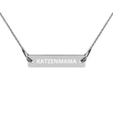 Halskette mit graviertem Rechteck-Anhänger "KATZENMAMA"