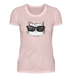 Coole Katze mit Sonnenbrille  - Damen Premiumshirt