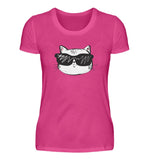 Coole Katze mit Sonnenbrille  - Damen Premiumshirt