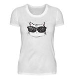 Coole Katze mit Sonnenbrille  - Damen Premiumshirt