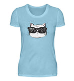 Coole Katze mit Sonnenbrille  - Damen Premiumshirt