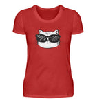 Coole Katze mit Sonnenbrille  - Damen Premiumshirt