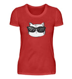 Coole Katze mit Sonnenbrille  - Damen Premiumshirt