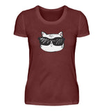 Coole Katze mit Sonnenbrille  - Damen Premiumshirt