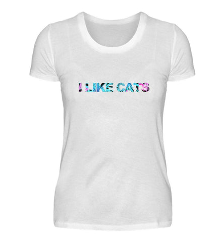 I like cats bunte Pflanzen  - Damen Premiumshirt