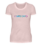 I like cats bunte Pflanzen  - Damen Premiumshirt