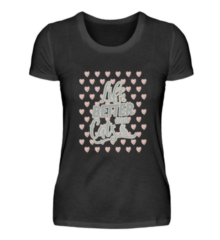 Life is better with cats  - Damen Premiumshirt