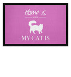 Home is where my cat is  - Fußmatte mit Gummirand