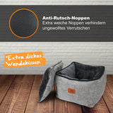 Eckiges Katzenbett mit hohem Rand details