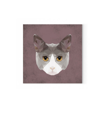 Low Poly Katze  - Leinwand mit Keilrahmen 45cm x 45cm